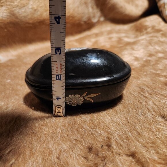 Vintage Hand-Painted Floral Ceramic Trinket Box Cottage Whimsy Fairy - Picture 3 of 9